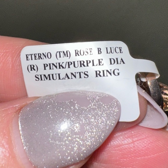 Purple gemstone lab ring 14k over sterling silver size 5 - Picture 3 of 7